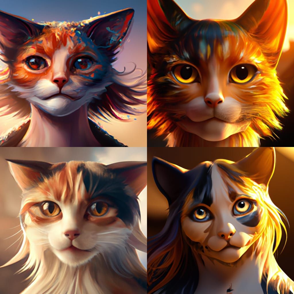 Hyperdetailed Calico Cat Portrait in Unreal Engine 5