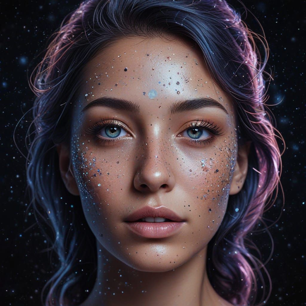 Cosmic Portrait in Starseed Style