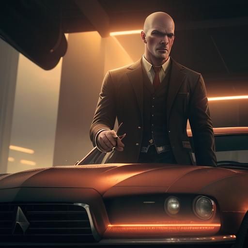 Hyperrealistic Car Ride with Two Men