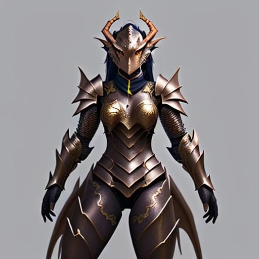 Armored Anthro Dragon Warrior
