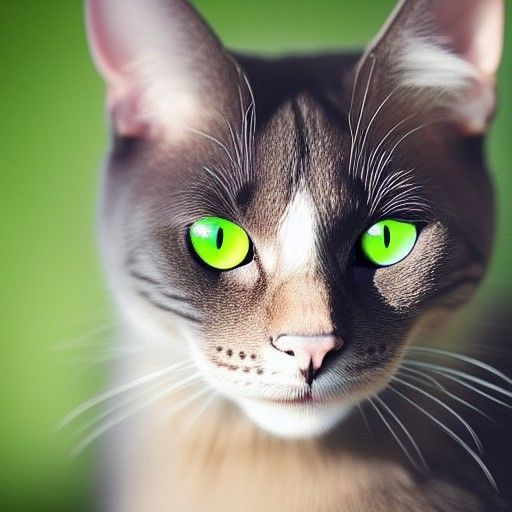 Green-Eyed Cat in Pitch Black Darkness