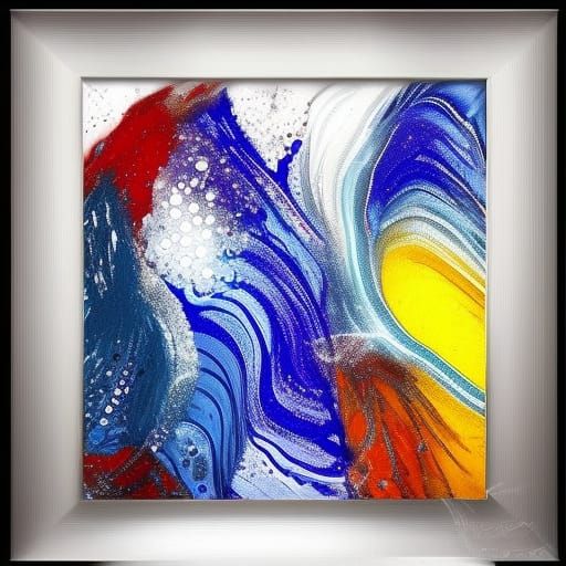 Colorful Abstract Pour Painting with Circular Motion