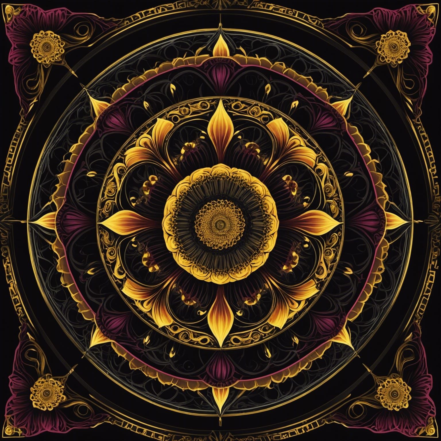 <lora:Alexis:1.0> create a beautiful 3d abstract mandela image in the style of gua hau metallic neon black, liquid gold,...