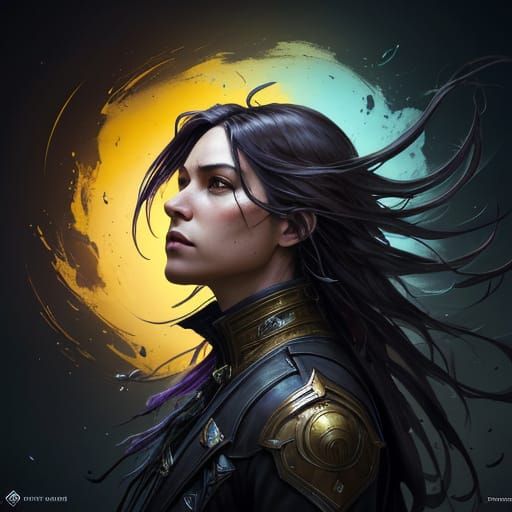 Warrior in Tornado: Dark Fantasy Art by Rutkowski