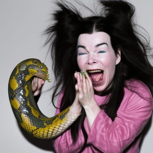 Bjork's Intense Scream with Snake