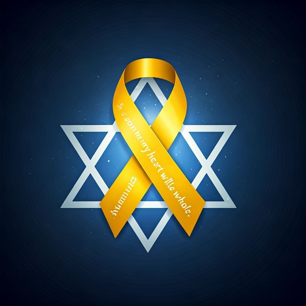 Symbolic Yellow Ribbon on Star of David
