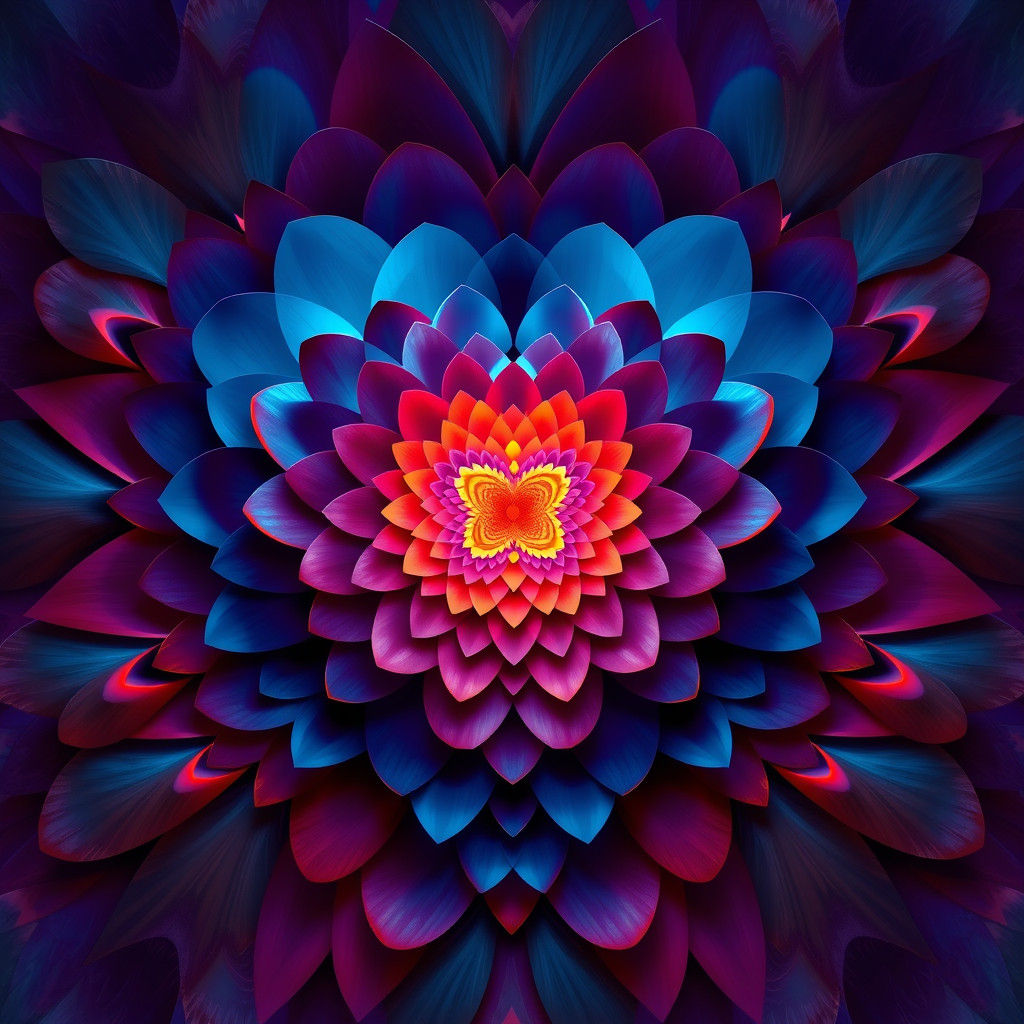 Fractal Heart: A Digital Petal Composition