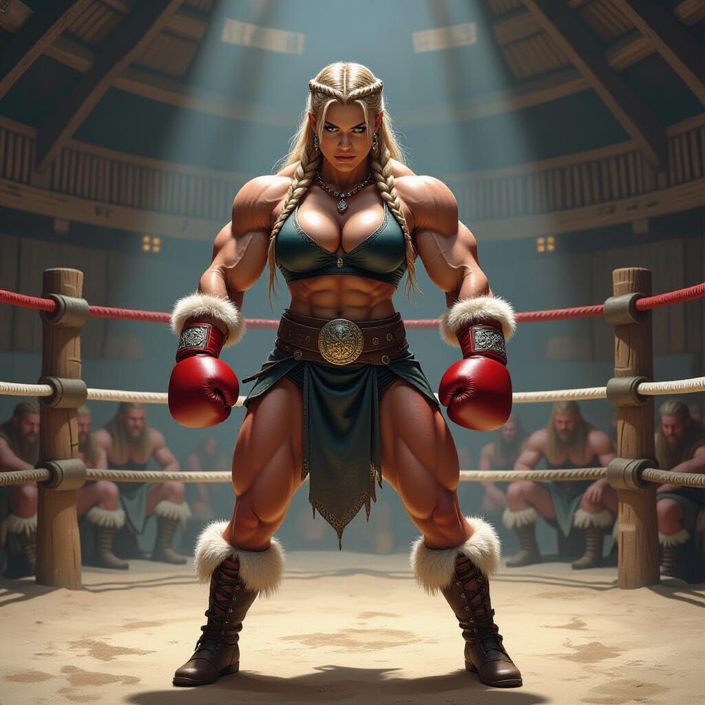 Viking Princess Boxer in Epic Fantasy Style