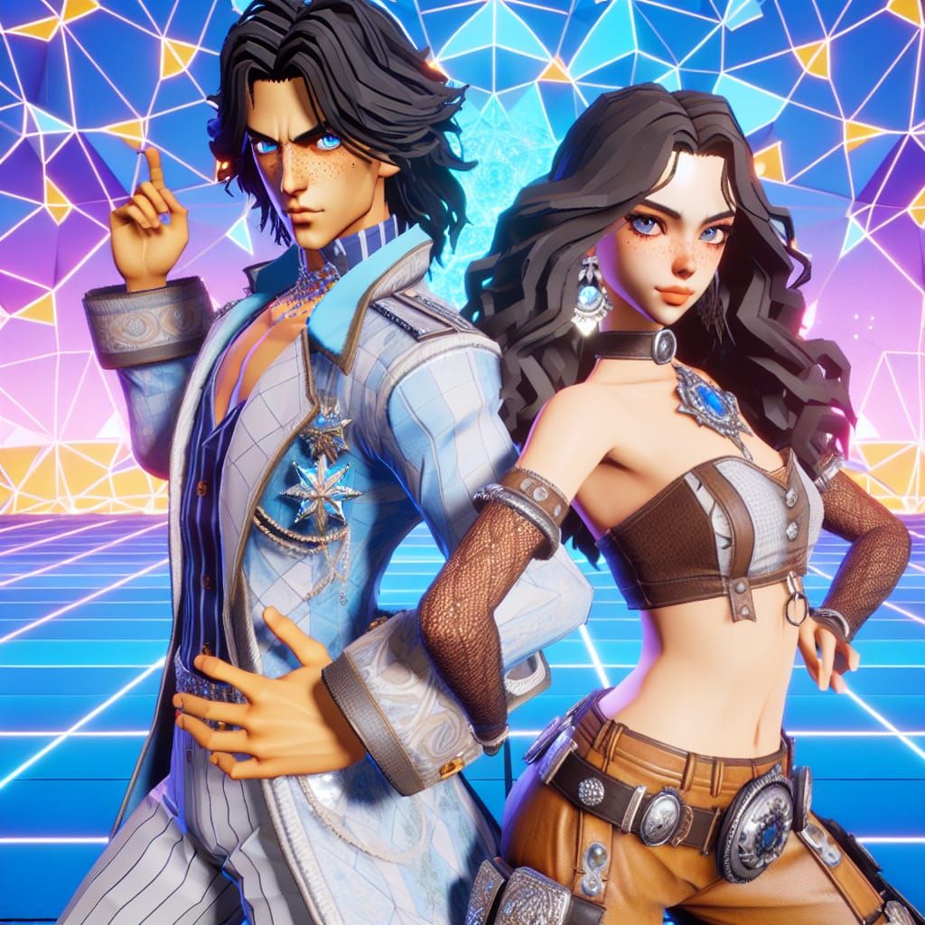 Low-Poly Dance Game Characters in 3D Digital Art