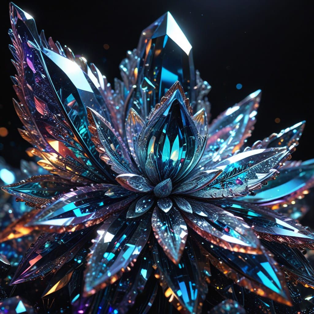 Cosmic Glass Sculptures in Iridescent Mixed Media