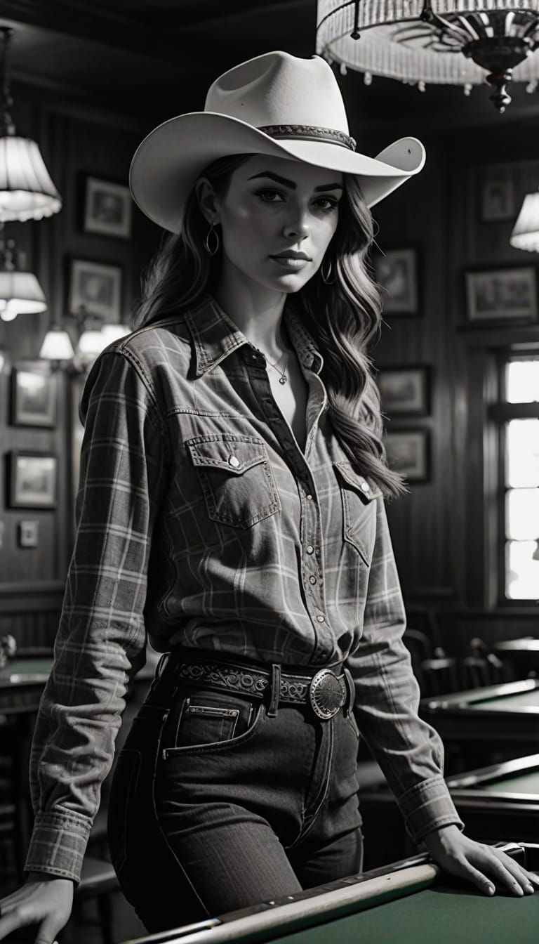 Timeless Saloon Elegance in Black & White