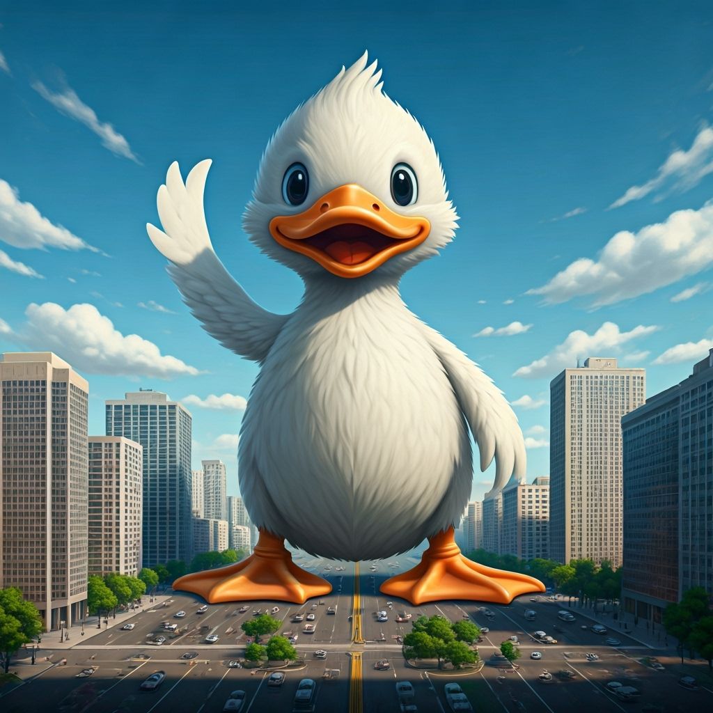 Giant Duck Crushes City Underfoot
