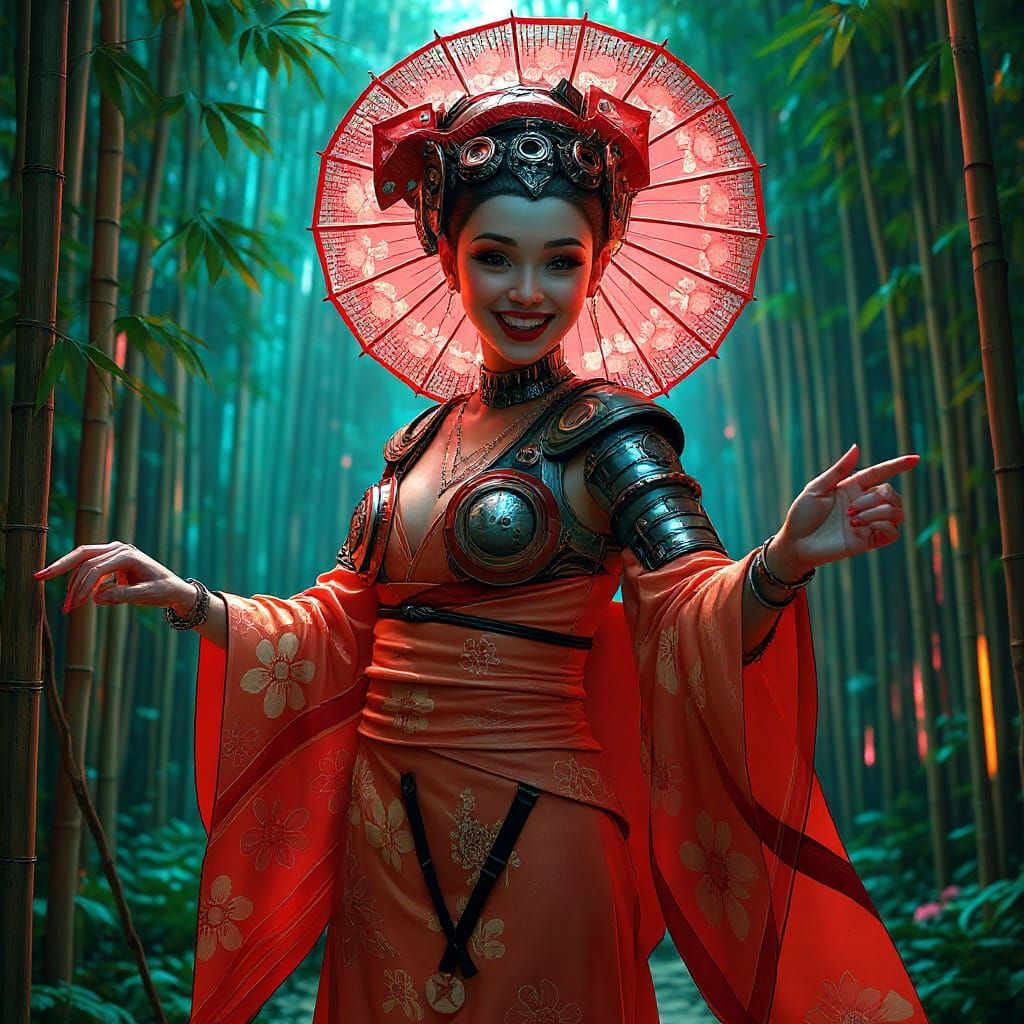 AI Enhanced Portrait: A Happier Woman