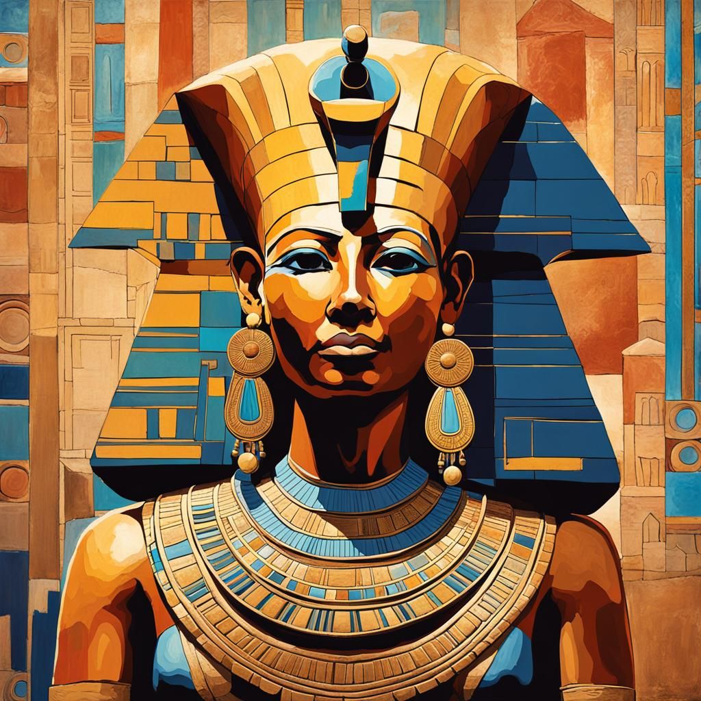 Hatshepsut, Egypt's Pharaoh, in Abstract Art