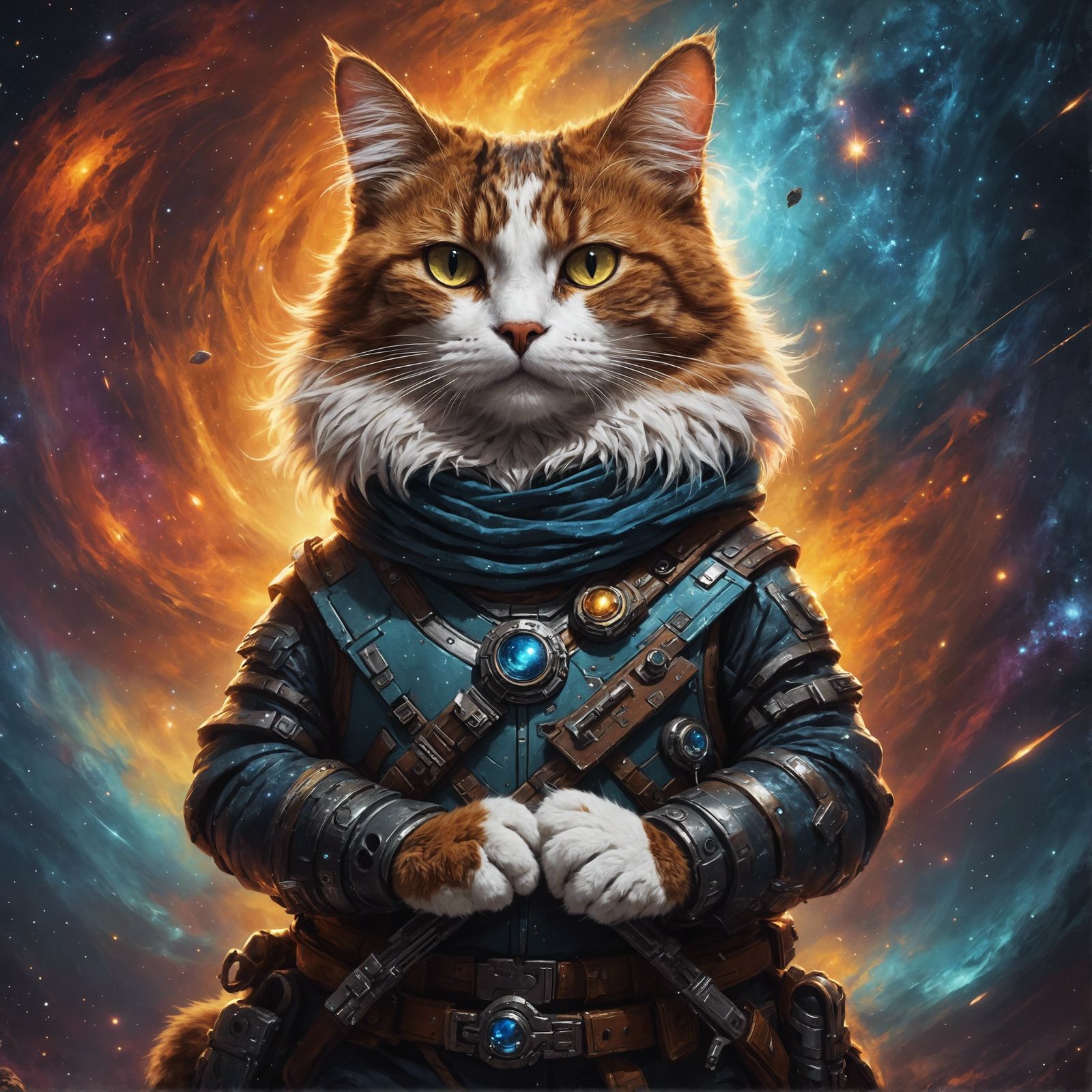 Bounty Hunter Cat in Galactic Fantasy Render
