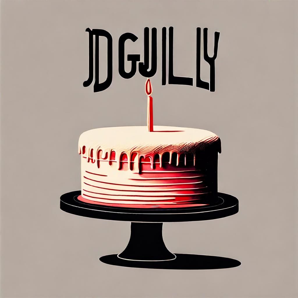 Minimalist Birthday Cake with "DJGully" Sign