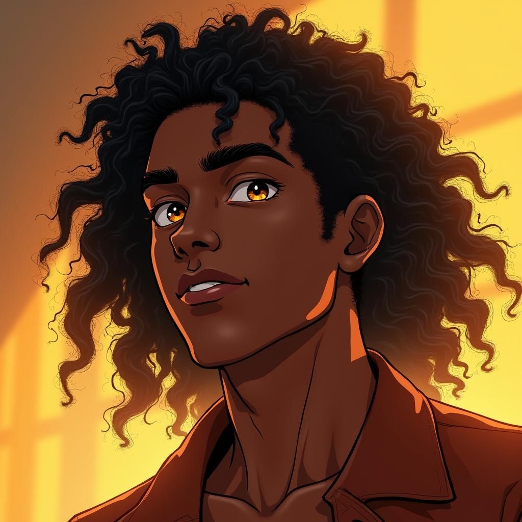 Anime-Inspired Portrait of a Young Man