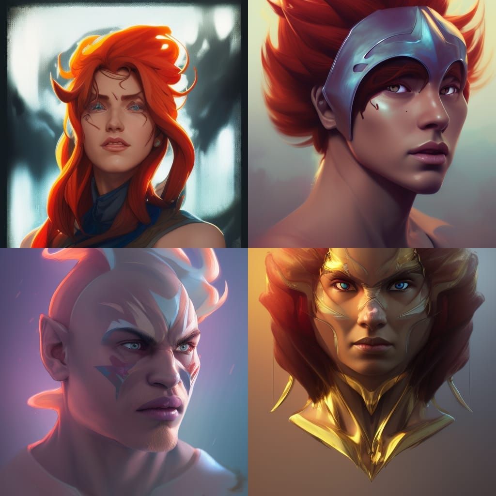 Hyperdetailed ThunderCats Portrait in Art Nouveau Style