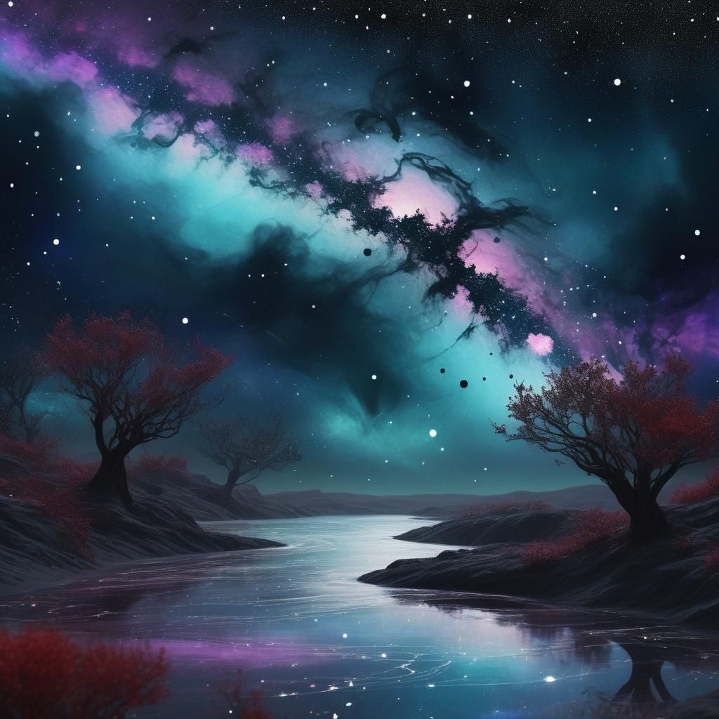 Cosmic Grief: A Pointillist Nebula of Sorrow