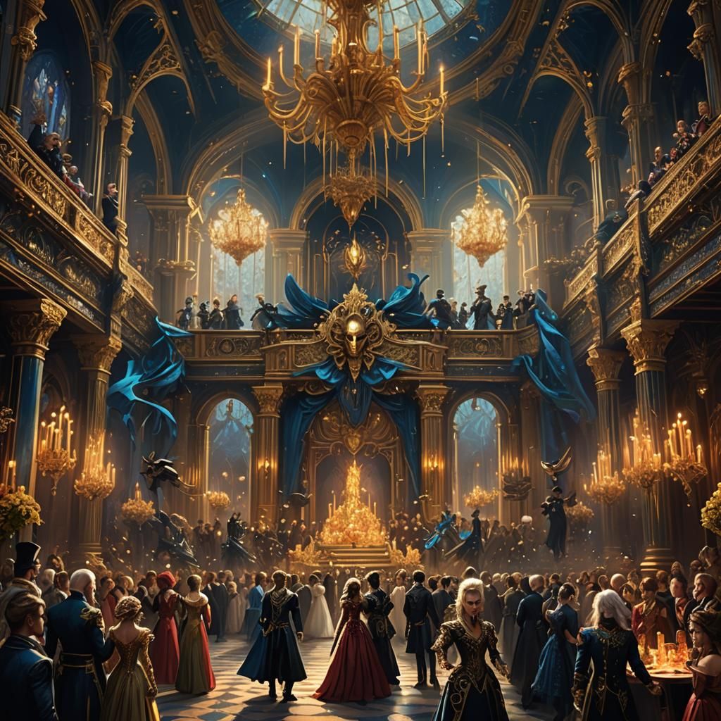 Lavish Masquerade Ball with Jareth in Hall