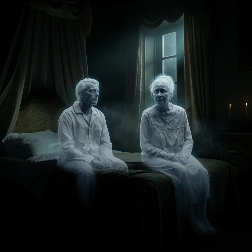 Ethereal Couple in Aristocratic French Bedroom