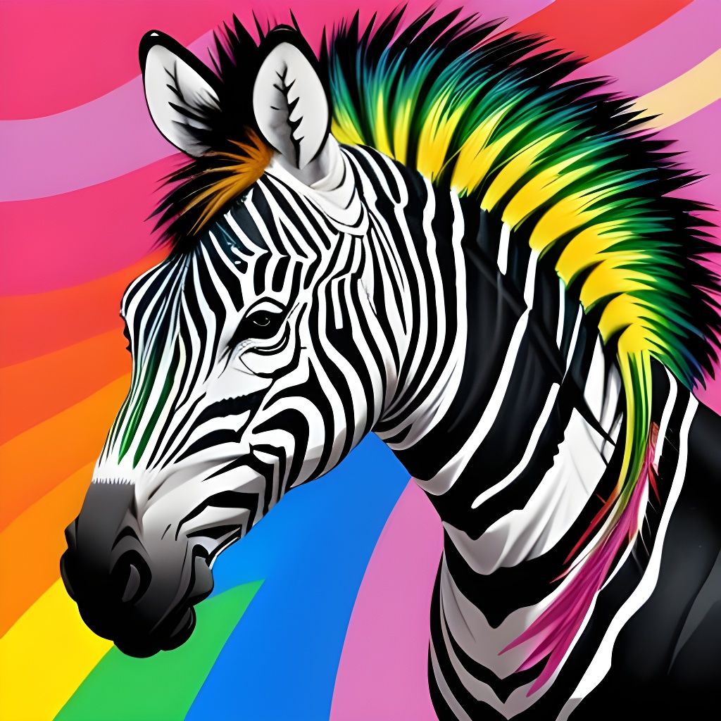 Pop Art Rainbow Zebra