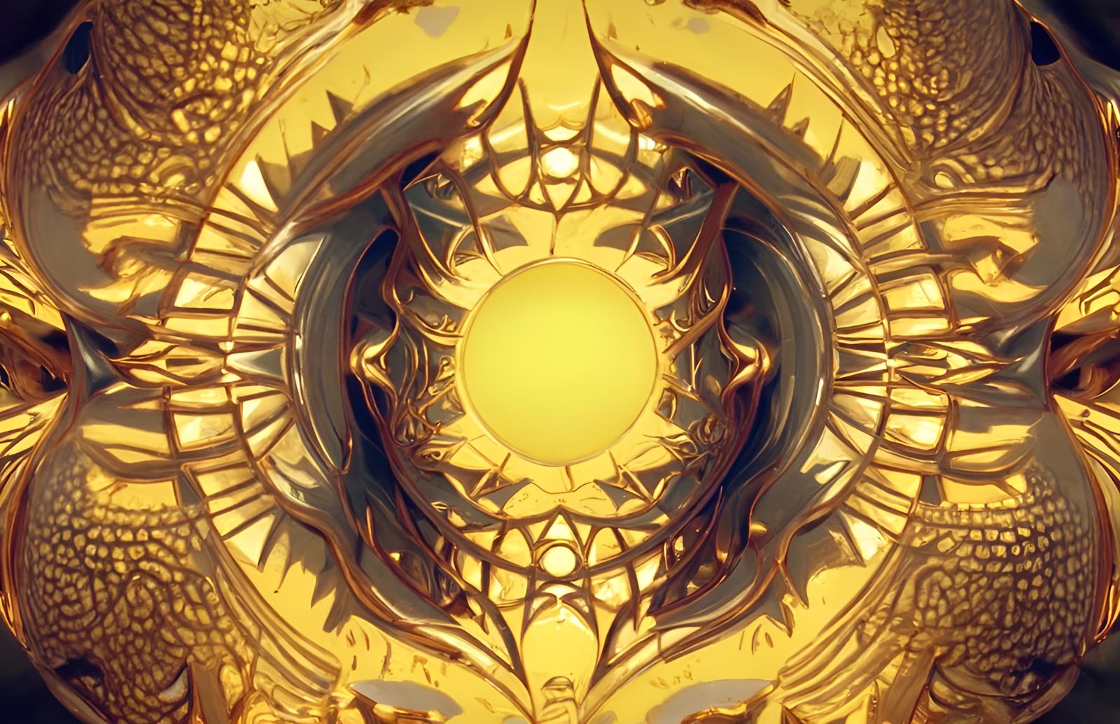 Eldritch Gothic Solar Disk in Gold