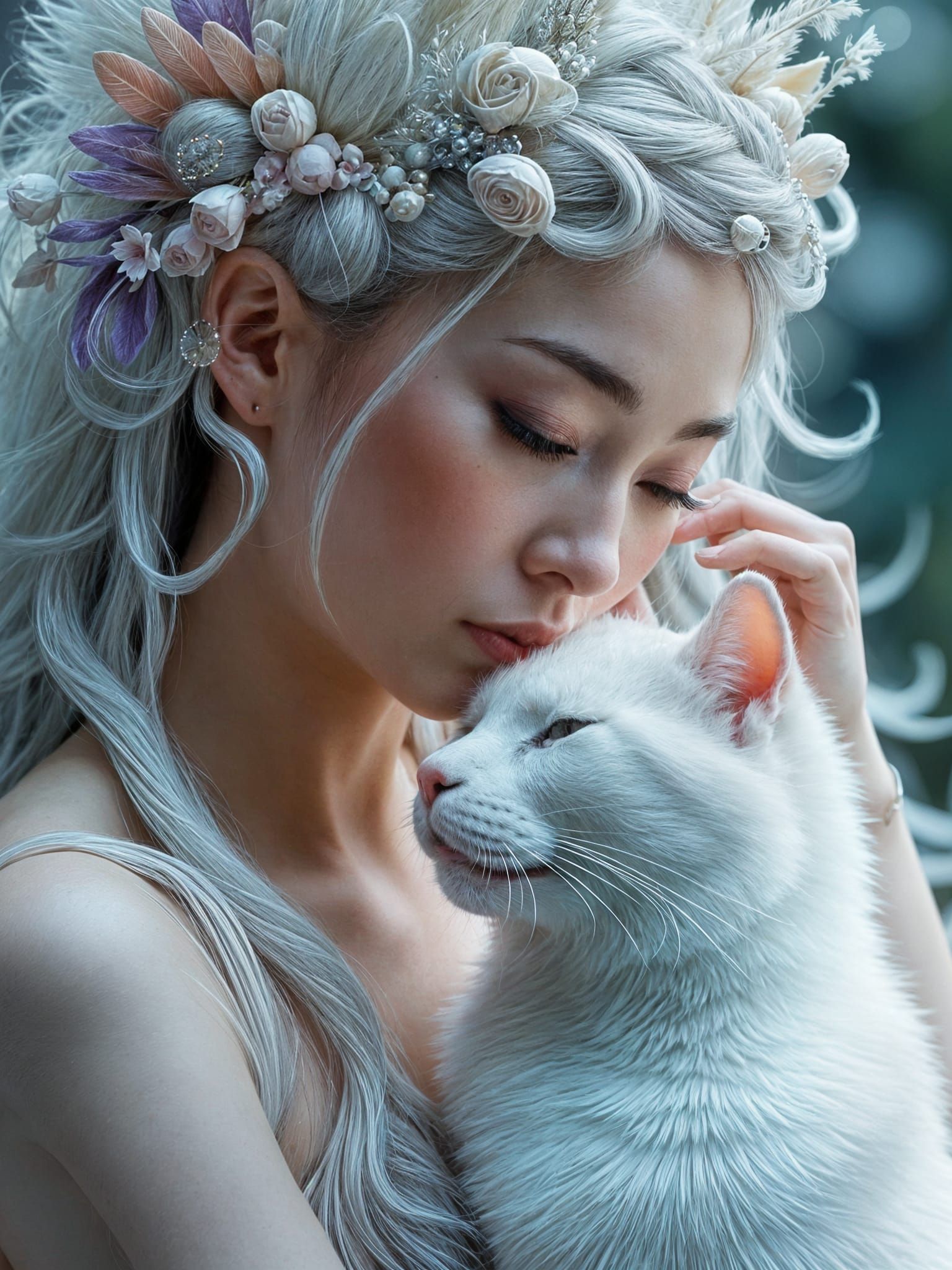 Tender Moment in Vibrant Pop Art