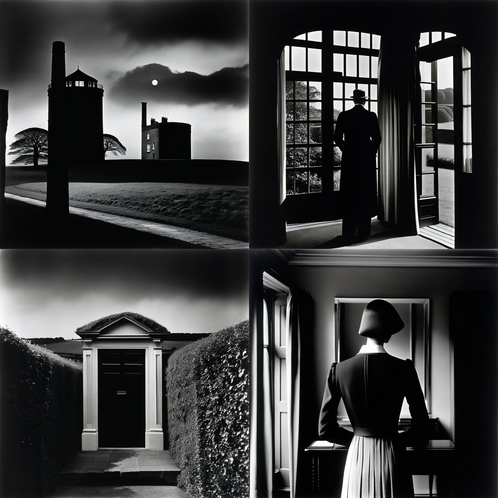 Monochrome Portrait in Style of Mid-Century Photography