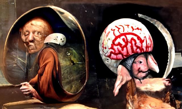 Hieronymus Bosch Inspired Brain Illustration
