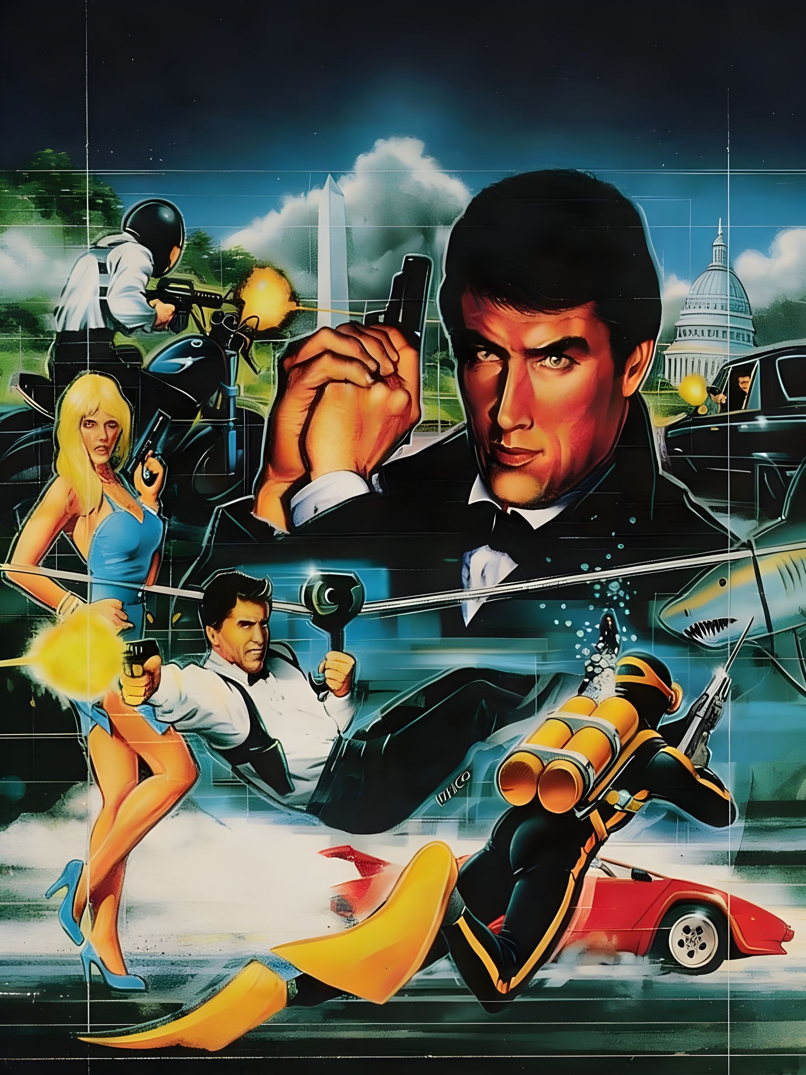 Abstract Geometric Shapes Floating in Space