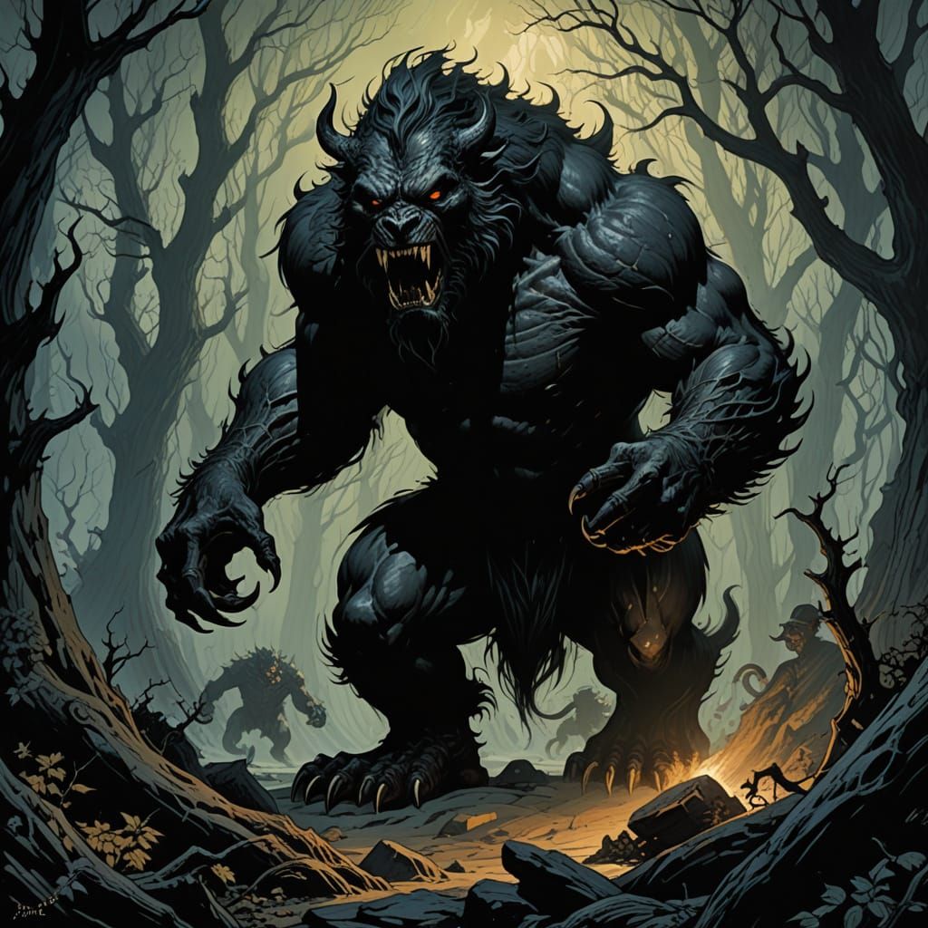 Haunted Shadow Beast in Epic Cinematic Style