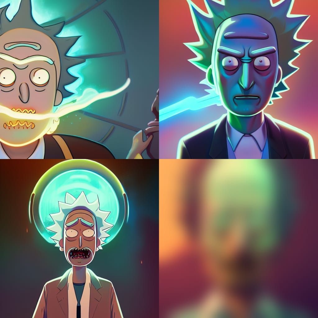Rick and Morty Portrait in Digital Art Style