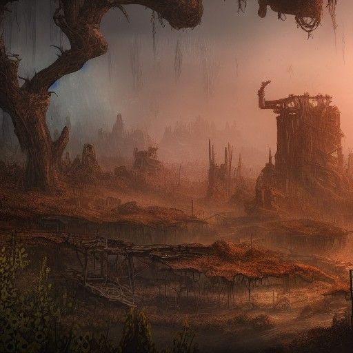 Post-Apocalyptic Wonderland: Detailed Matte Painting