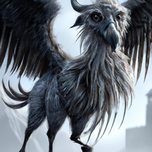 Detailed Hippogriff Portrait in Dark Fantasy Style