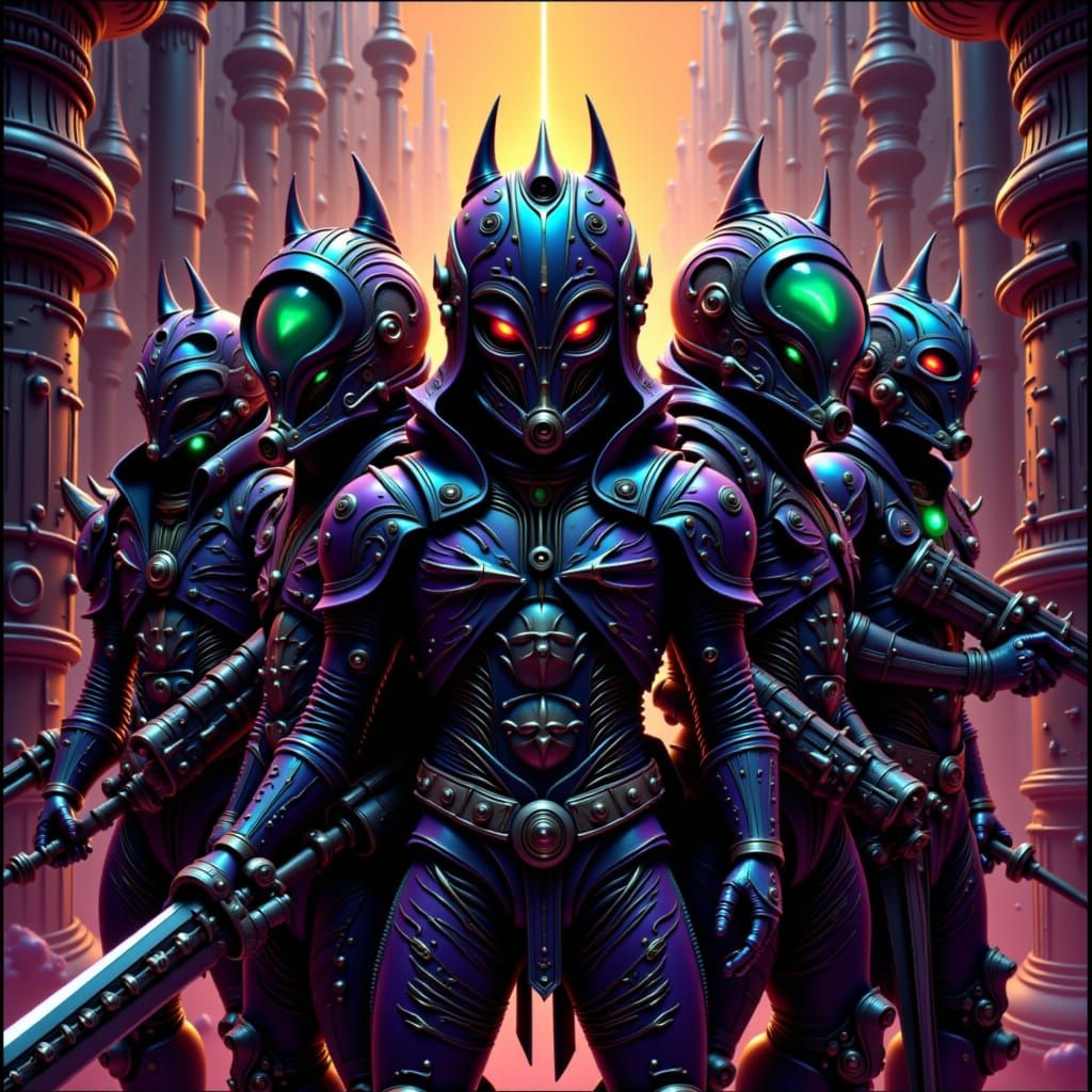 Futuristic Armored Warriors Unite in Cinematic Style