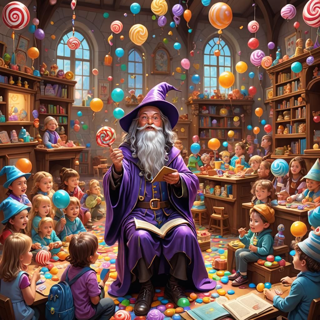 Kind Wizard Teaches Kindergarten Reading: Candy Art