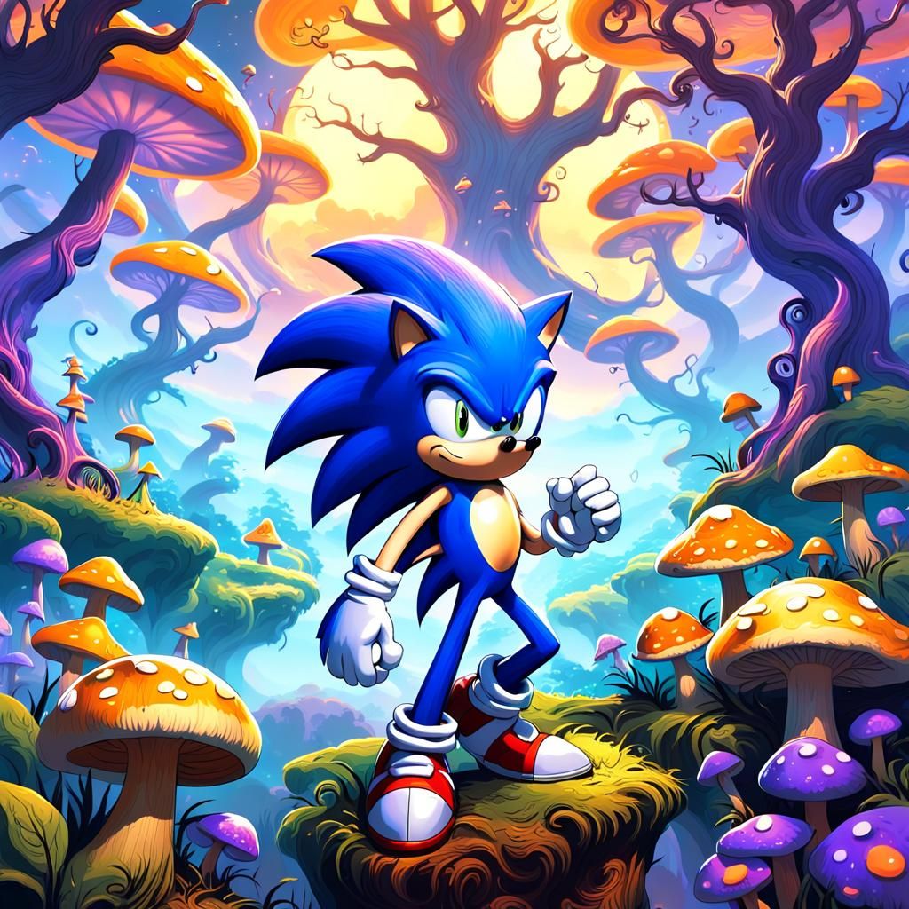 Sonic the Hedgehog in a Mystical Fantasy Realm