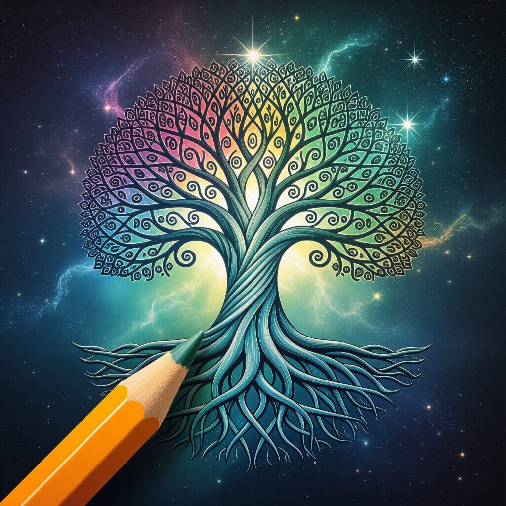 Pencil Transforms Into Towering Tree of Life