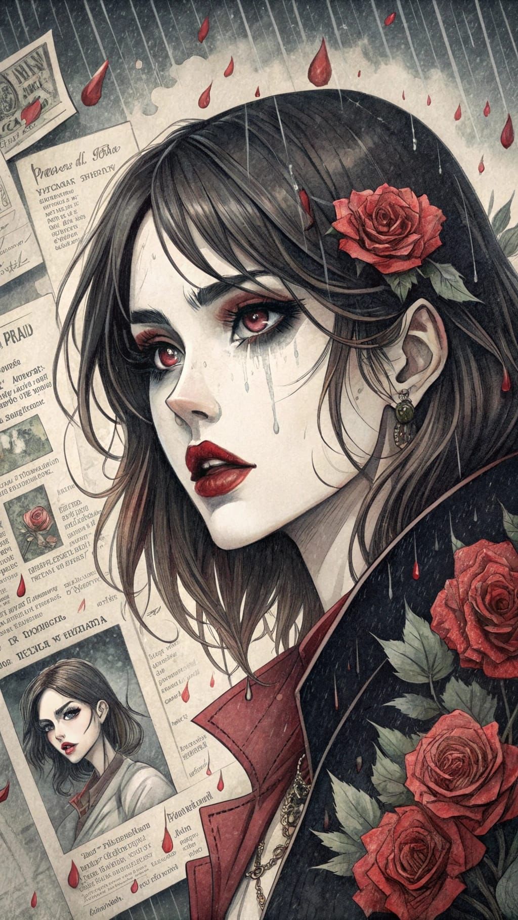 Vampiress Portrait in Anime Style