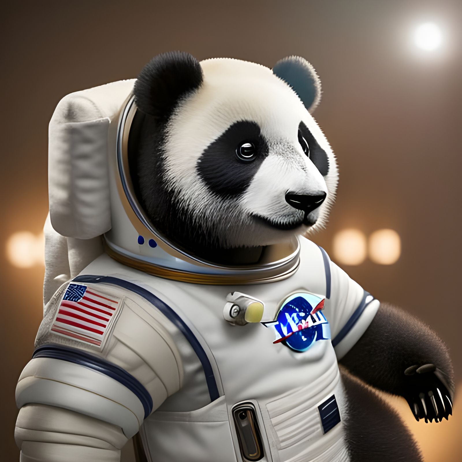 Adorable Astronaut Panda Portrait in 8k Resolution