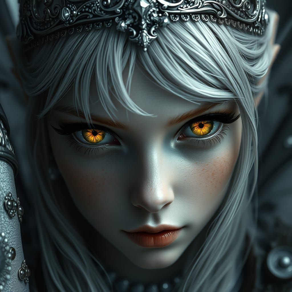 Enchanting Medieval Fantasy Fairy in Charcoal Portrait