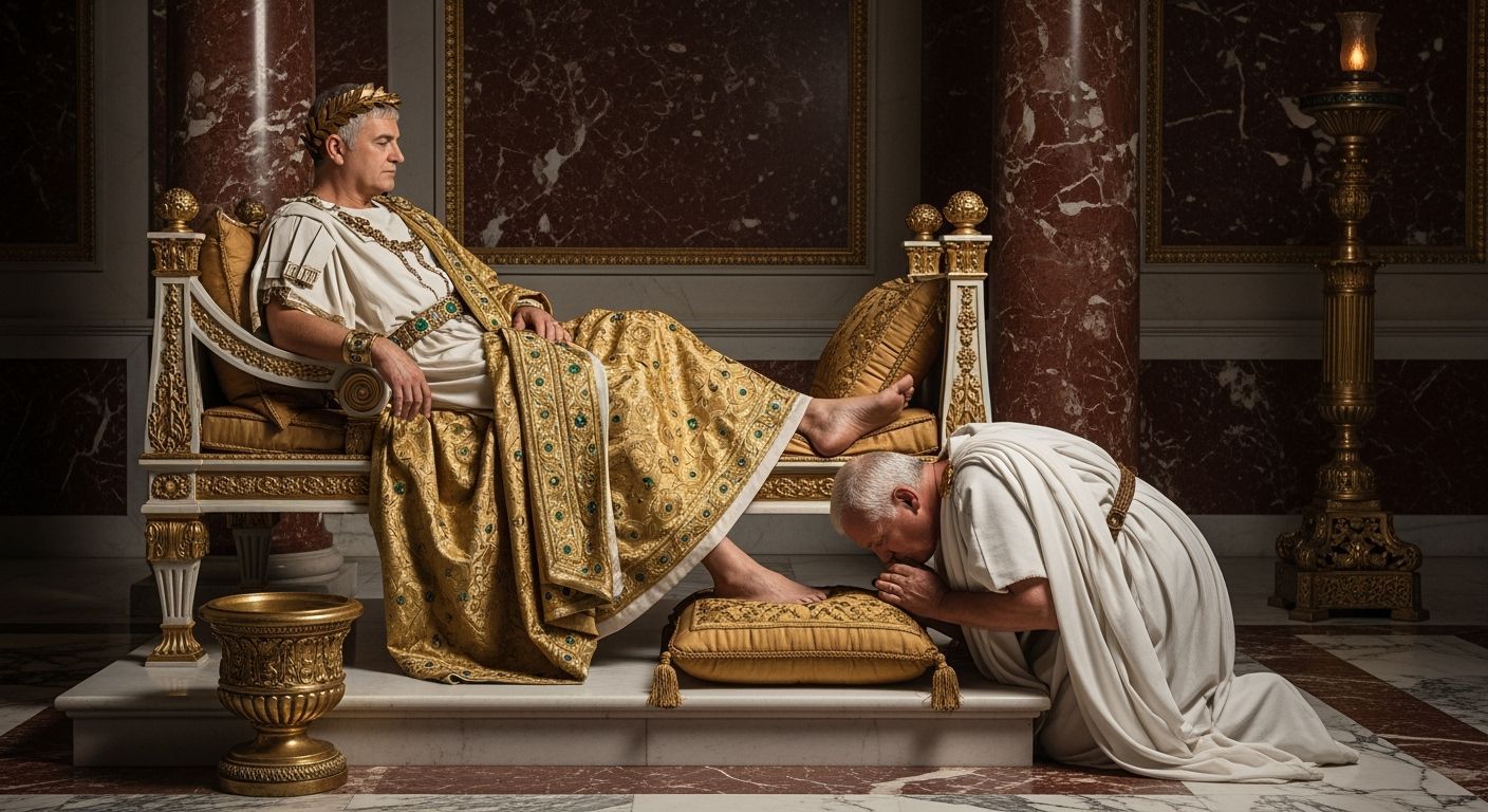 Emperor Nero in Opulent Throne Room, Photography