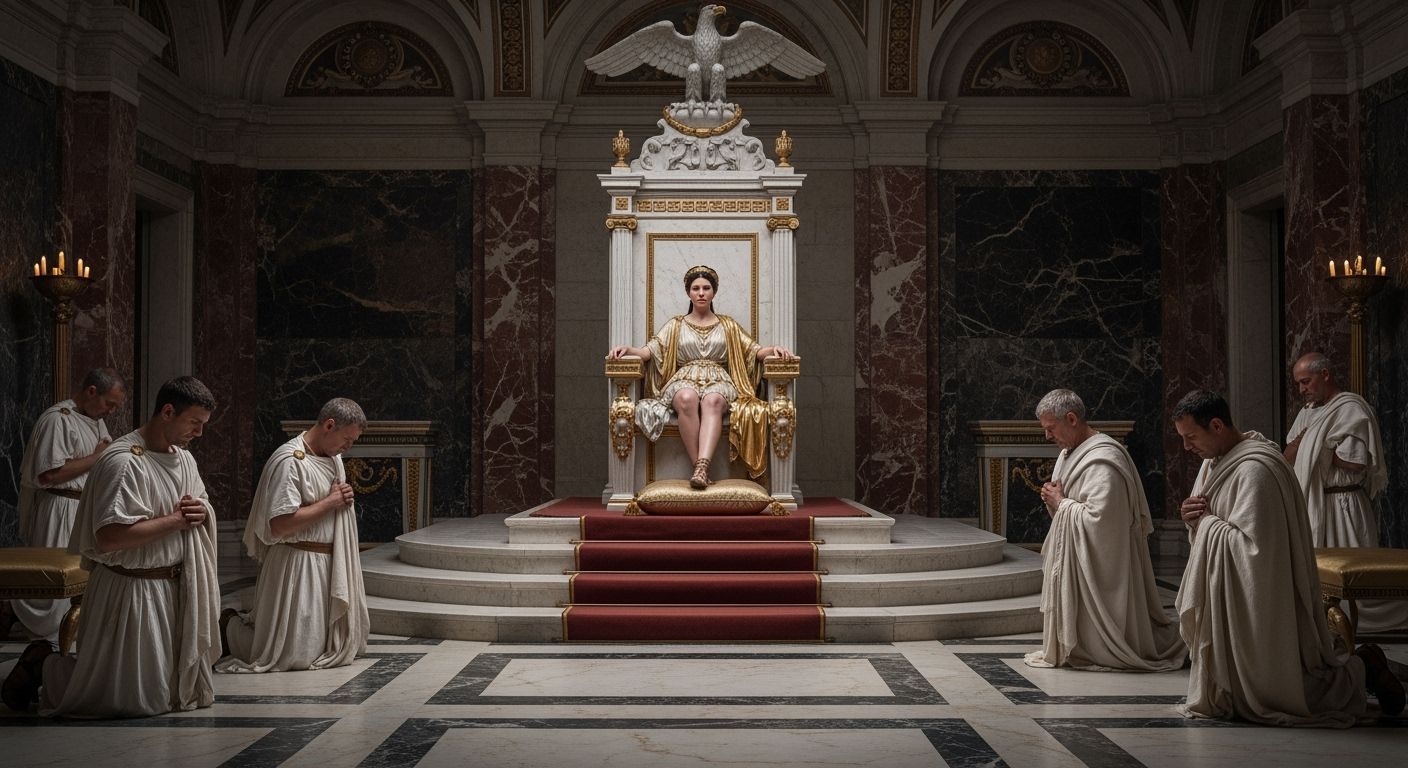 Empress Messalina on a Golden Throne in Rome