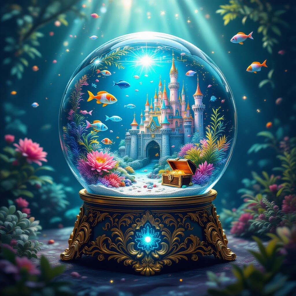 Mystical Underwater World Snow Globe