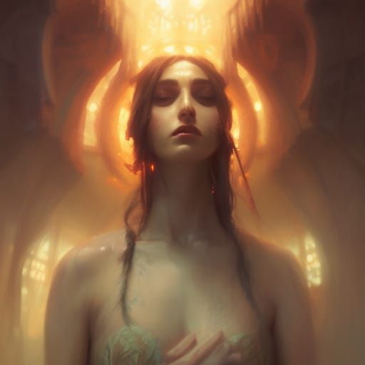 Shaman Performing Magic Healing Ritual in Dark Fantasy Style