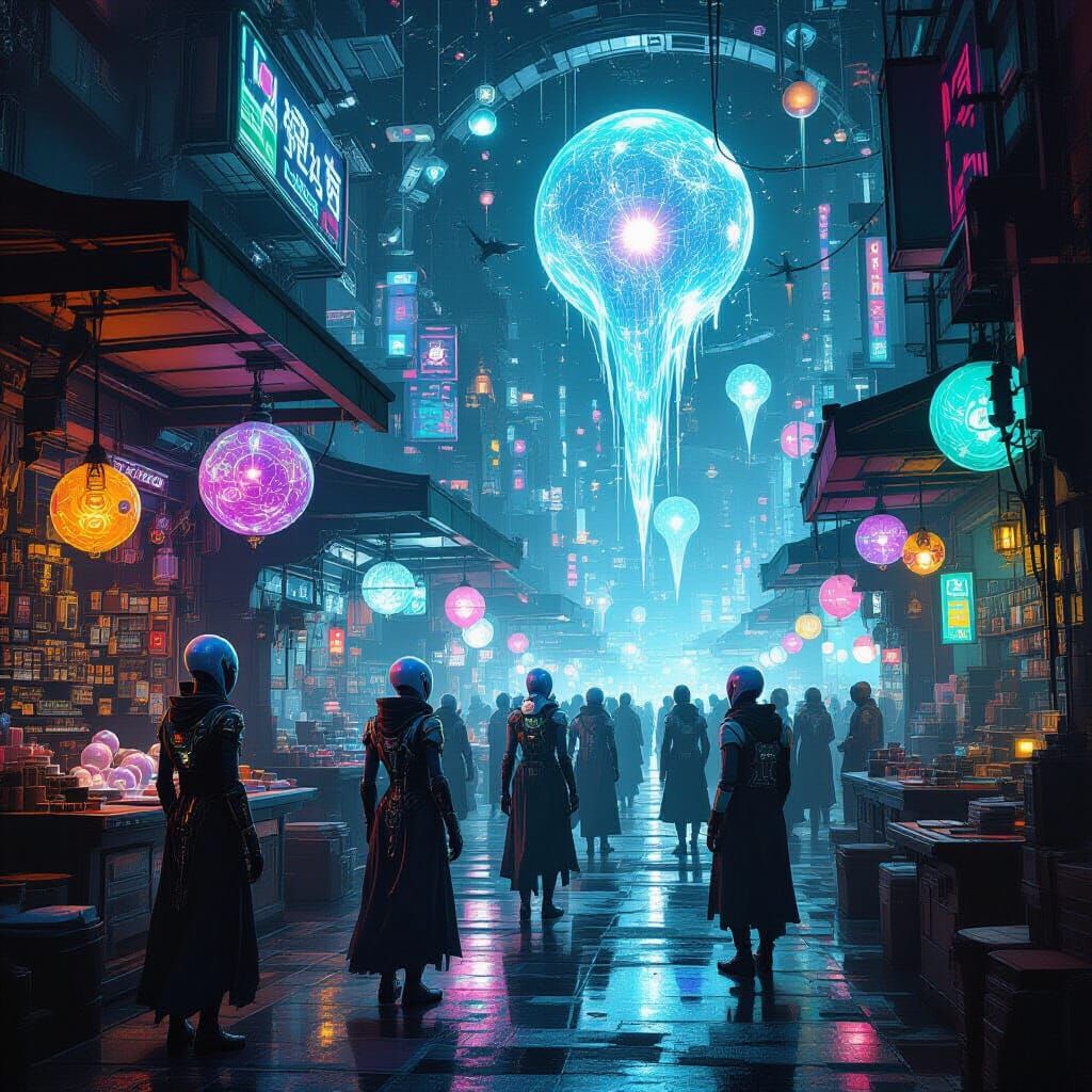 Chaotic Alien Market on a Floating Space Station