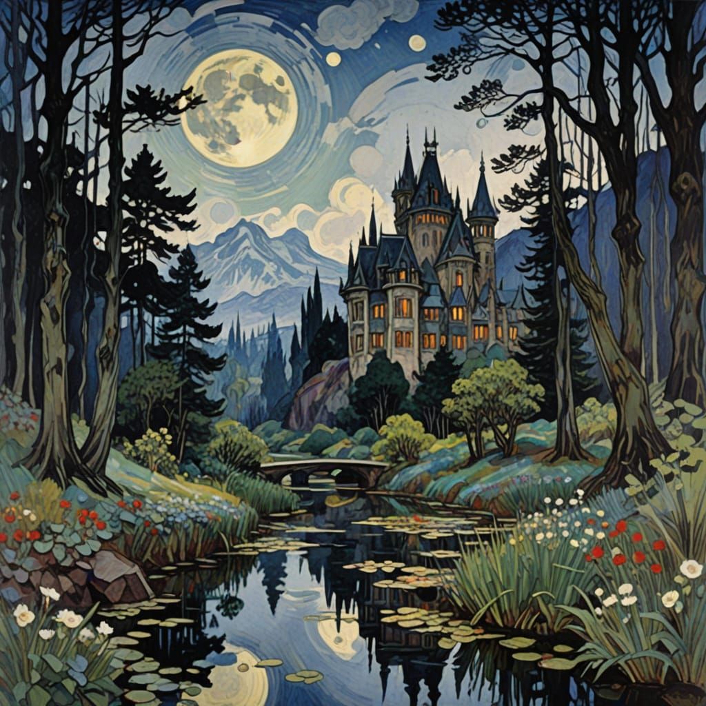 Vampire's Paper World in Impressionist Style