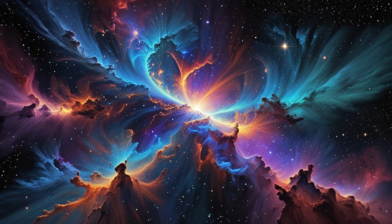 Surreal Cosmic Dance in a Mystic Nebula