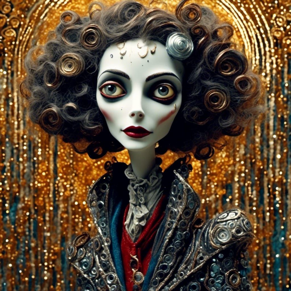 A vampire with blood dripping from its Fangs art deco kineti...